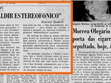 Matéria do jornal JB - coluna Discos Populares, de Mauricio Quádrio (29/11/1958), falando do primeiro disco estéreo genuinamente nacional feito no Brasil e, lançado por Waldir Calmon.